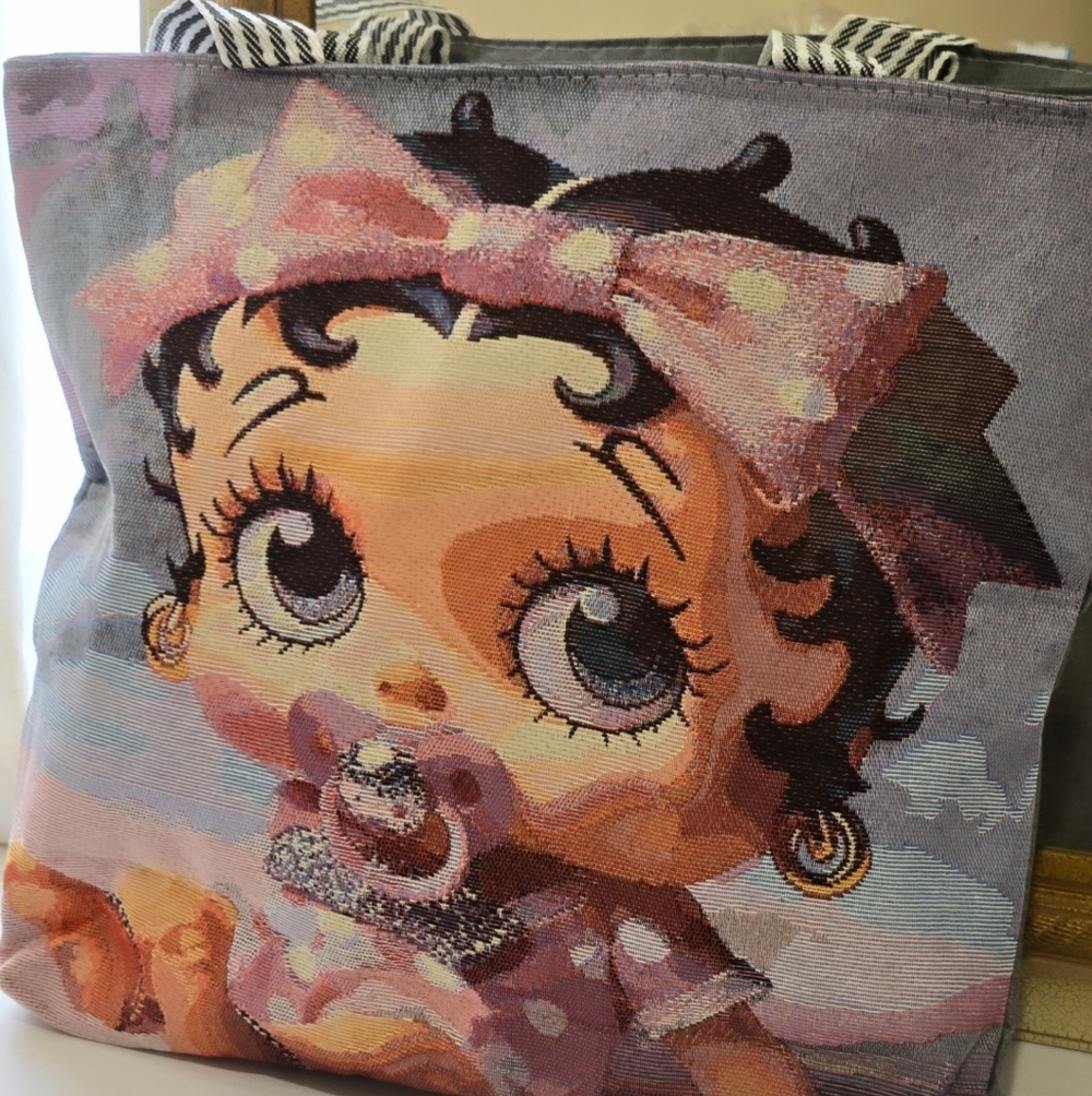 Cute Cartoon Baby Tote Bag with Pink Bow